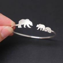 Load image into Gallery viewer, Silver Mother and 2 Daughters Bear Bracelet
