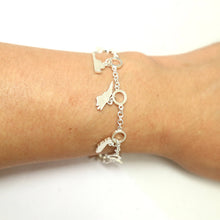 Load image into Gallery viewer, Silver Long Distance Relationship Bracelet Bangle
