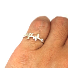 Load image into Gallery viewer, Silver Psychiatrist Heartbeat Doctor Ring

