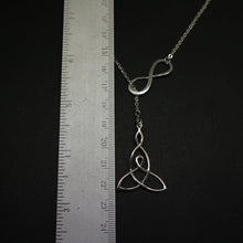 Load image into Gallery viewer, Mother and Child Knot Lariat Necklace
