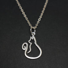 Load image into Gallery viewer, Sterling Silver Cat Ring Holder Necklace Pendant
