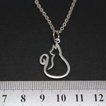 Load image into Gallery viewer, Sterling Silver Cat Ring Holder Necklace Pendant
