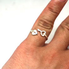 Load image into Gallery viewer, Silver Key and Lock Statement Ring
