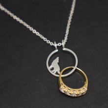 Load image into Gallery viewer, Silver Wolf Ring Holder Necklace
