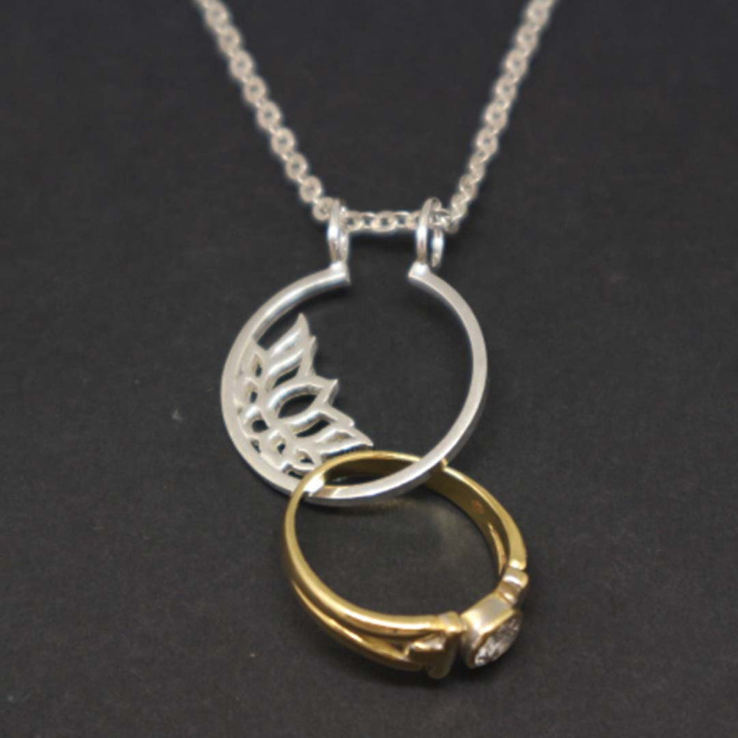 Lotus Flower Ring Holder Necklace