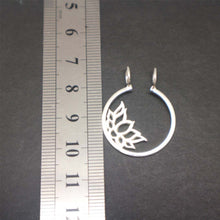 Load image into Gallery viewer, Silver Lotus Flower Ring Holder Necklace
