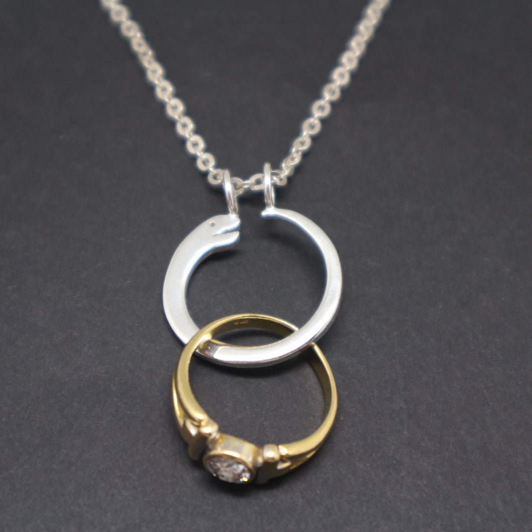 Ouroboros Snake Ring Holder Necklace