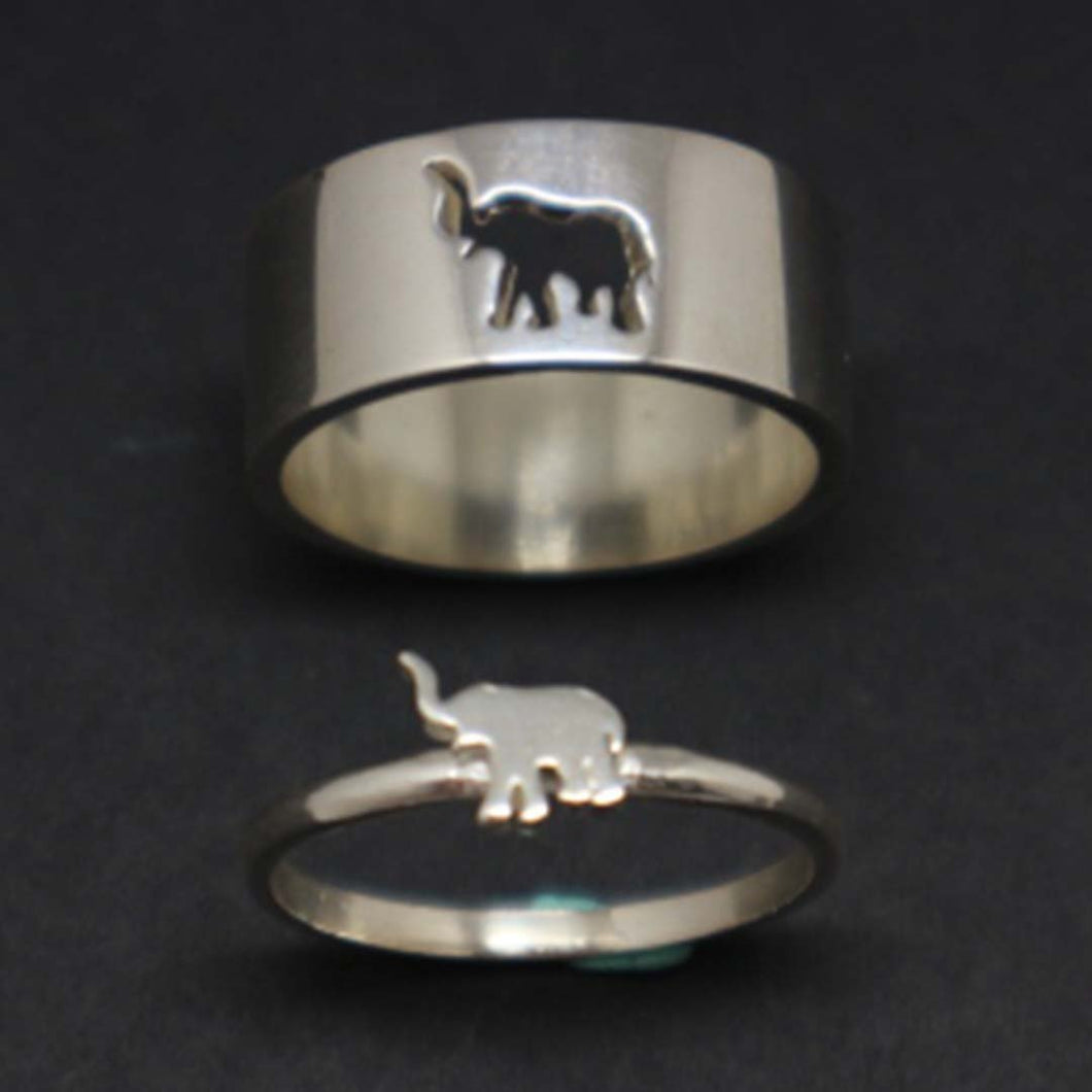 Elephant Engagement Ring Set