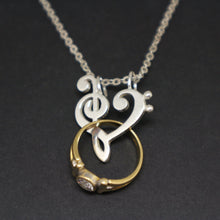 Load image into Gallery viewer, Music Note Ring Holder Necklace
