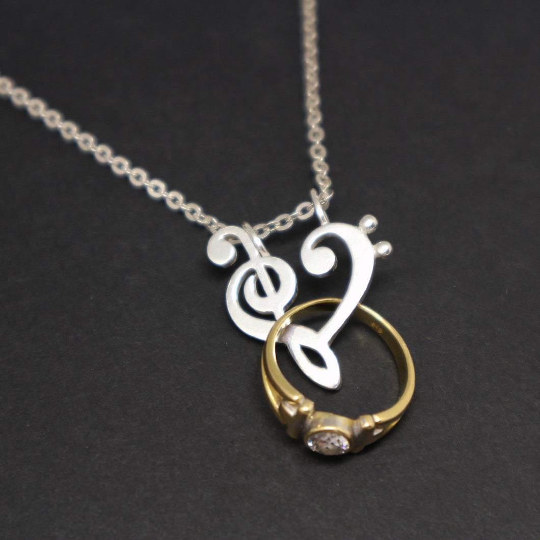 Music Note Ring Holder Necklace