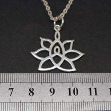 Load image into Gallery viewer, Mother and Child Knot Lotus Necklace
