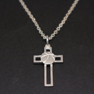 Basketball Cross Necklace