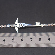 Load image into Gallery viewer, Silver Nurse Caduceus Key Bracelet
