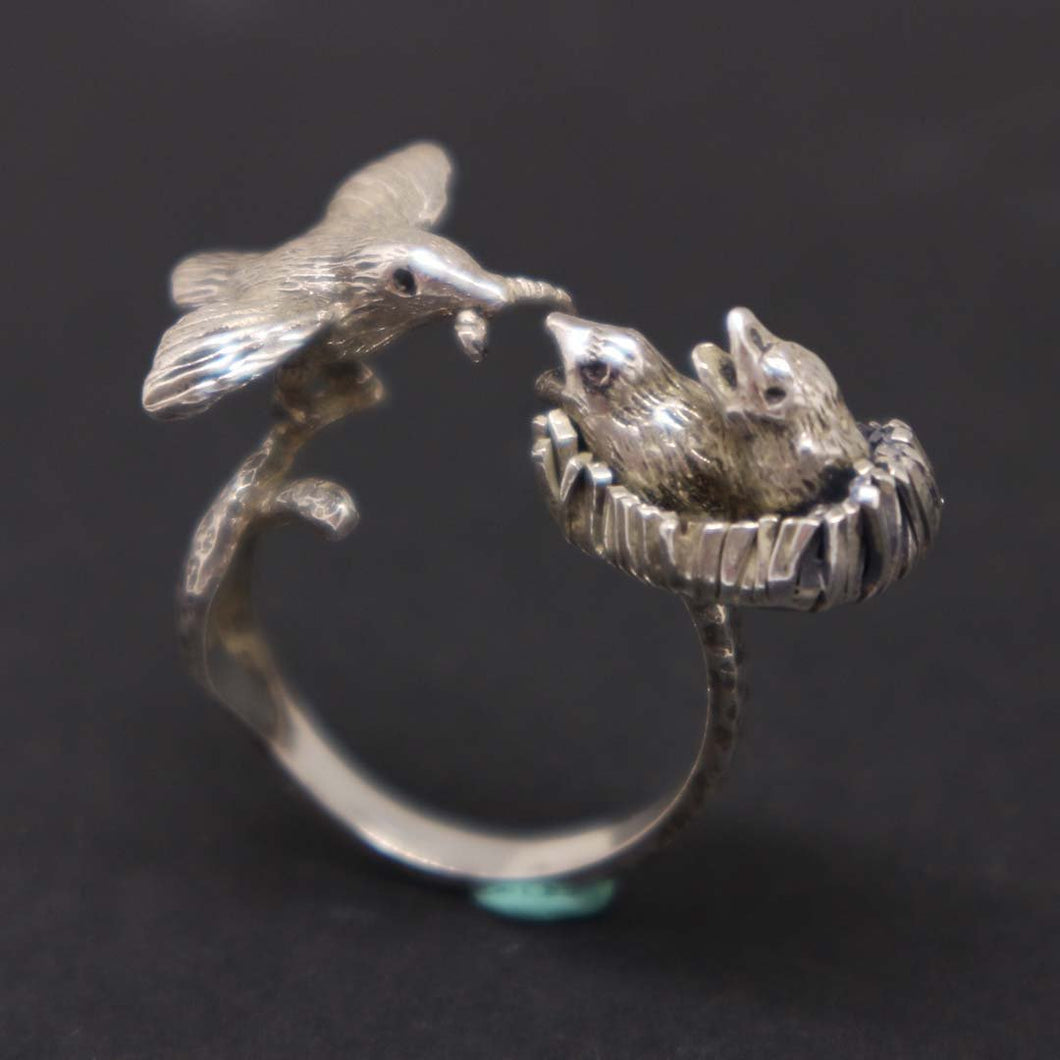 Mother and Child Hummingbird Ring