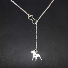 Load image into Gallery viewer, Pitbull Dog and Bone Y Lariat Necklace
