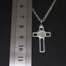 Load image into Gallery viewer, Basketball Cross Necklace
