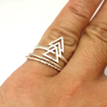Load image into Gallery viewer, Silver Triple Triangle Ring
