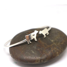 Load image into Gallery viewer, Silver Mother and Child Cow Bracelet
