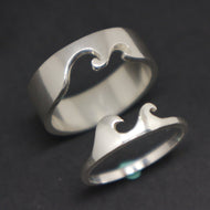 Wave Couple Alternative Wedding Ring
