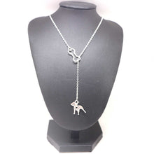 Load image into Gallery viewer, Pitbull Dog and Bone Y Lariat Necklace
