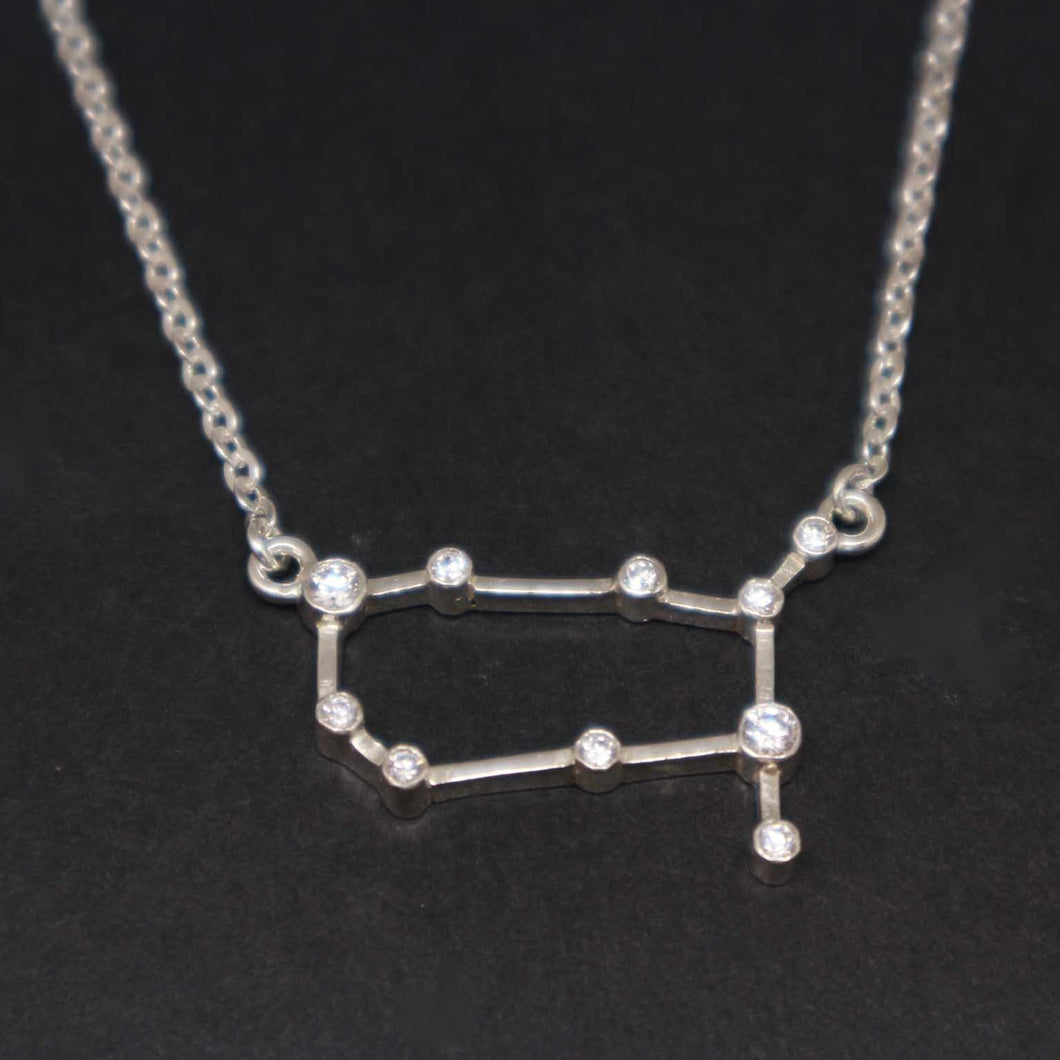 Silver Germini Constellation Necklace