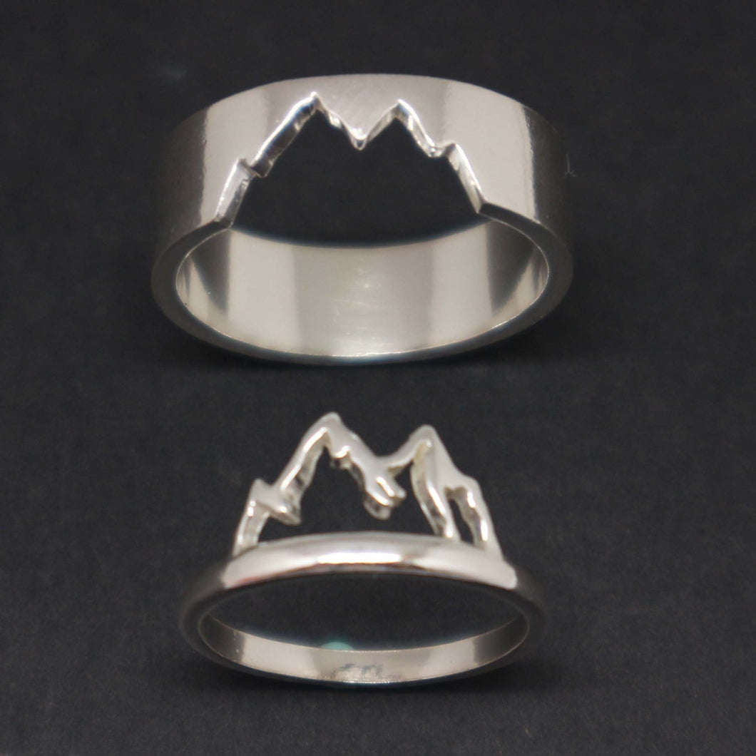 Silver Mountain Couple Ring for Men and Women