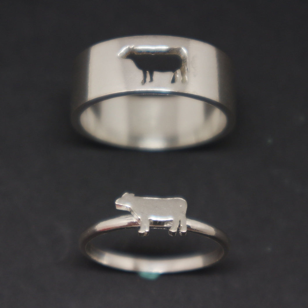 Cow Couple Set Promise Ring