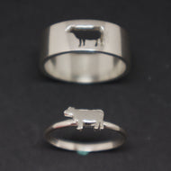 Cow Couple Set Promise Ring