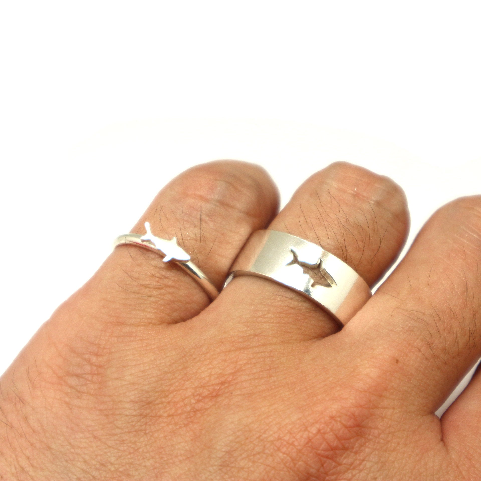 His and Hers deals Stainless Steel Ring, Shark Rings,, Couples Ring Set, Custom Engraved Ring, Promise Rings, Wedding Bands