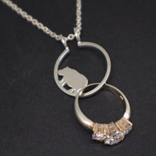 Load image into Gallery viewer, Silver Hippopotamus Ring Holder Necklace
