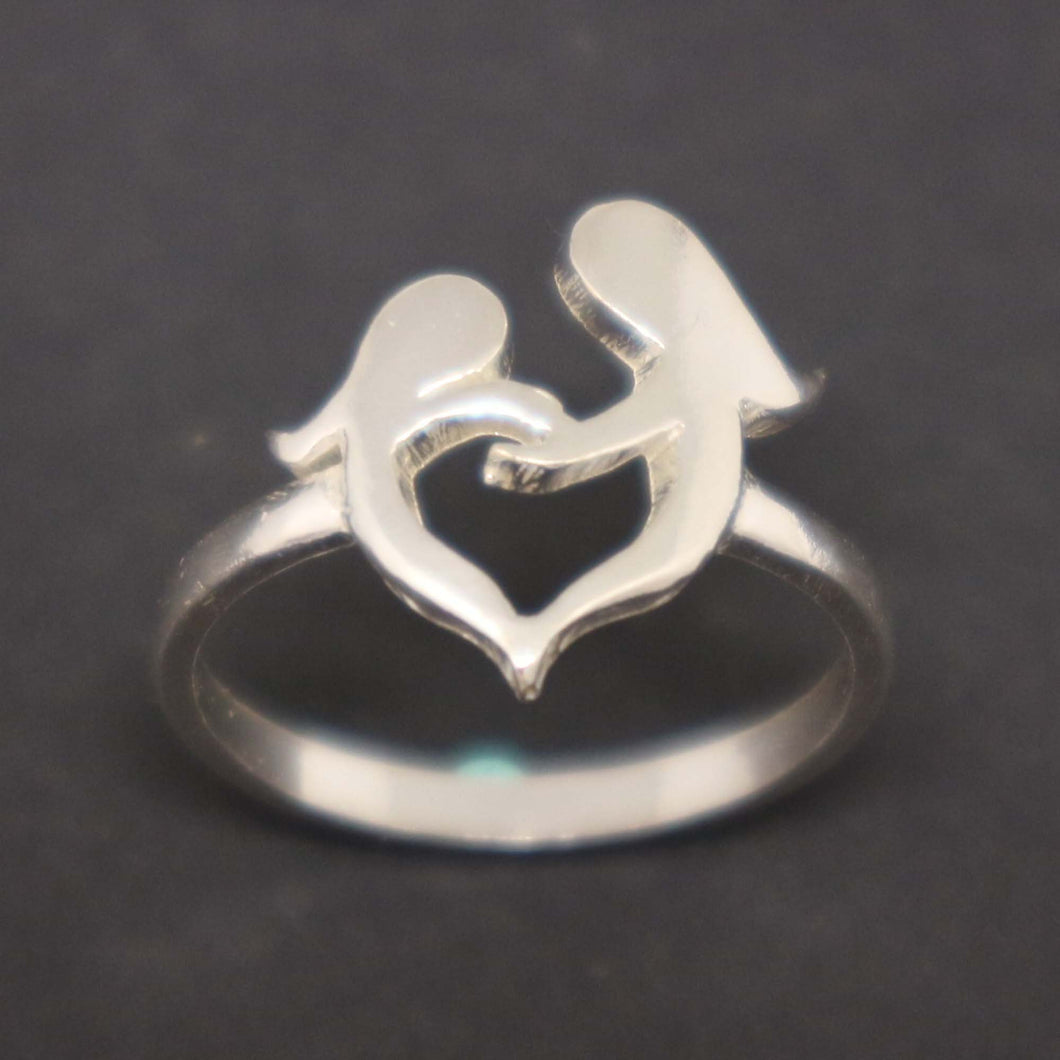 Mother and Daughter Heart Ring