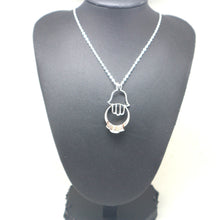 Load image into Gallery viewer, Hamsa Hand Ring Holder Necklace
