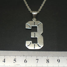 Load image into Gallery viewer, Basketball Necklace with Number 3
