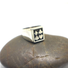 Load image into Gallery viewer, Silver Poker Signet Ring
