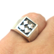 Load image into Gallery viewer, Silver Poker Signet Ring

