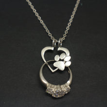 Load image into Gallery viewer, Paw Print Ring Holder Necklace
