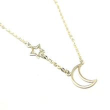 Load image into Gallery viewer, Crescent Moon and Star Chain Necklace
