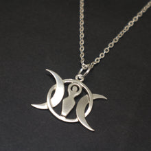 Load image into Gallery viewer, Silver Goddess Moon Necklace Pendant
