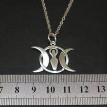 Load image into Gallery viewer, Silver Goddess Moon Necklace Pendant
