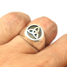 Load image into Gallery viewer, Triple Spiral Signet Ring for Men
