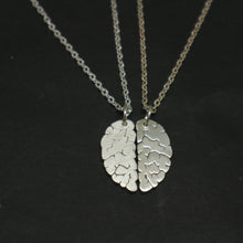 Load image into Gallery viewer, Silver Brain Neuroscience Couple Necklace for Neurologist
