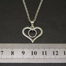 Load image into Gallery viewer, Silver Ring of O Heart Bdsm Necklace Pendant
