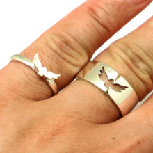 Load image into Gallery viewer, Silver Owl Promise Ring for Couples
