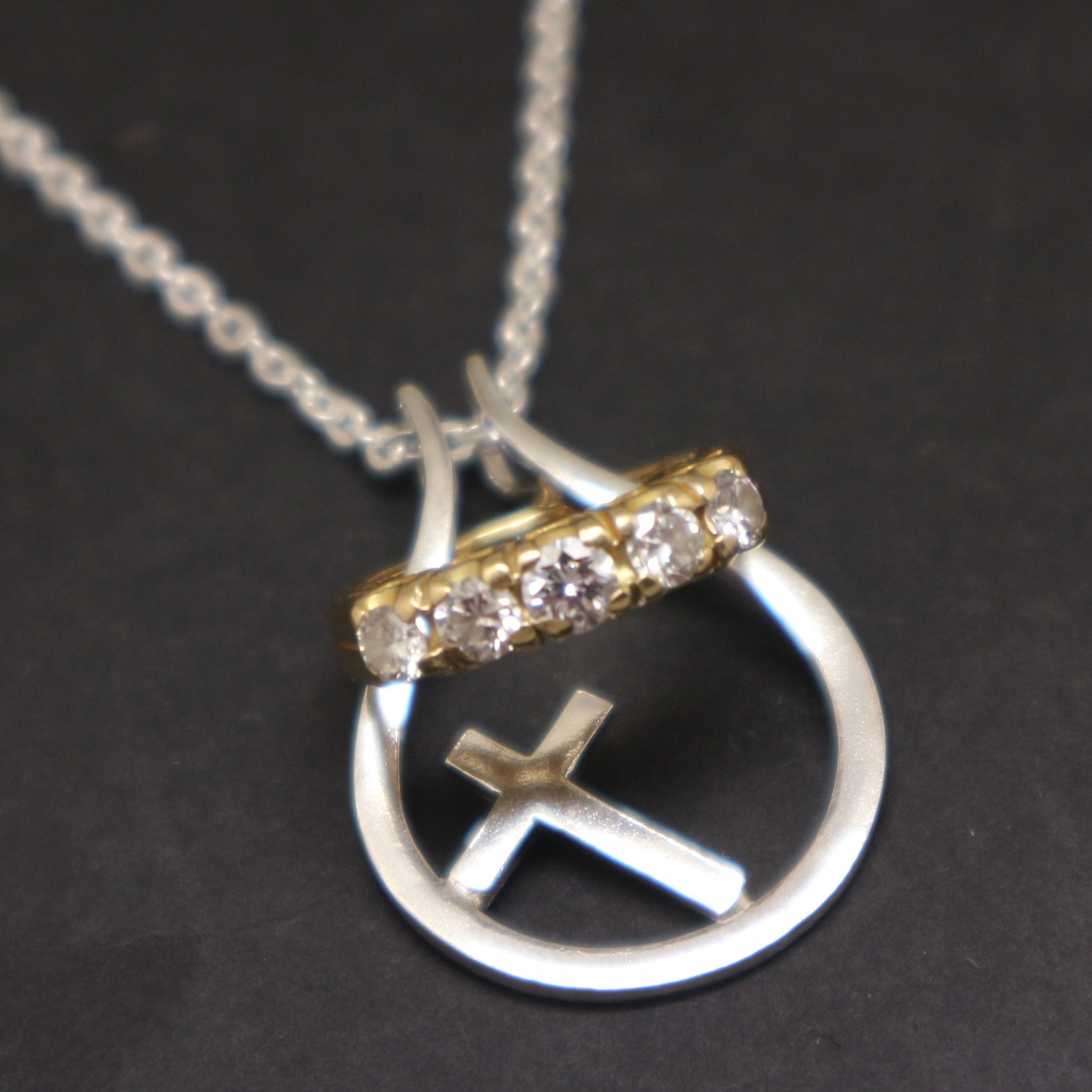 Silver Cross Ring Holder Necklace Christian Gifts Handmado