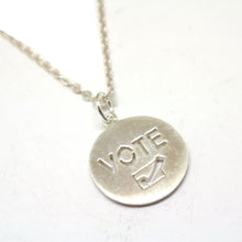 Load image into Gallery viewer, Silver Vote Necklace Pendant
