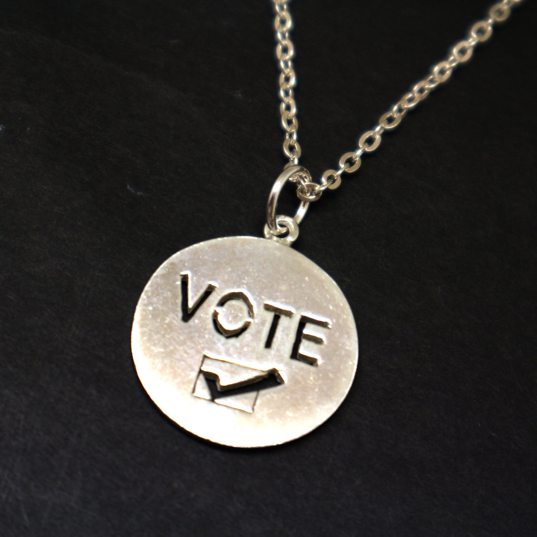 Silver Vote Necklace Pendant