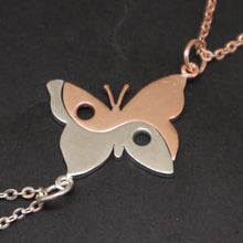 Load image into Gallery viewer, Silver Butterfly Couple Necklaces Set
