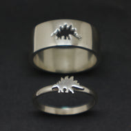 Stegosaurus Dinosaur Promise Ring for Couples