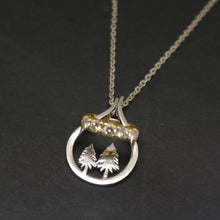 Load image into Gallery viewer, Silver Pine Tree Ring Holder Necklace
