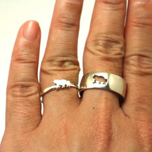 Load image into Gallery viewer, Silver Frog Promise Ring for Couples

